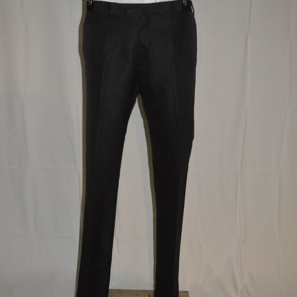 Domenico Vacca Solid Black Sharkskin Peak Lapel Two Button Tuxedo 44R NWT - Picture 10 of 12